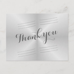 Cartão Postal Casamento de metal escovado Obrigado