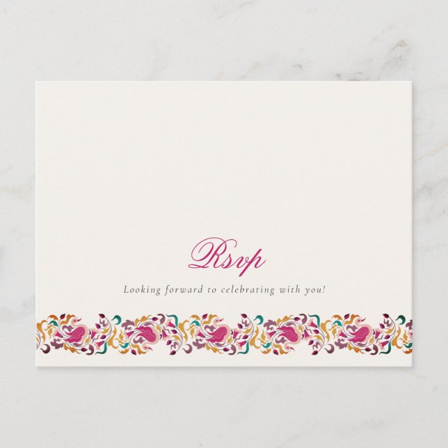 Cartão Postal Casamento de Moldura Floral Romântica Pearl Swan (Frente)