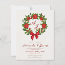 Casamento de Natal de Poinsettia Berries Green