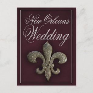 Cartão Postal Casamento de Nova Orleans fleur-de-lis