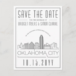 Cartão Postal Casamento de Oklahoma City | Skyline Salvar a Data