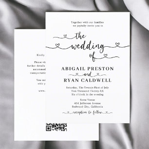 Cartão Postal Casamento de Orçamento de Caligrafia