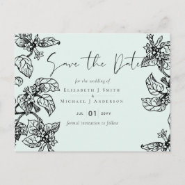 Cartão Postal Casamento de Orçamento de Folha de Jardim Botânico