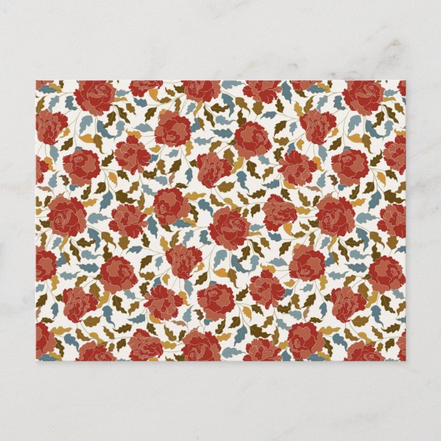 Cartão Postal Casamento de Ouro de Rosa vermelha Elegante Dusty (Frente)