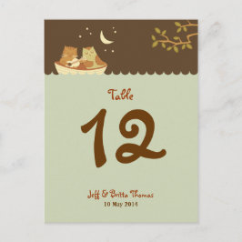 Cartão Postal Casamento de Owl & Pussycat Storybook (Azul e Cast