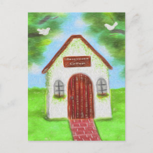 Cartão Postal Casamento De Pequeno Algodão Branco Obrigado Cartã