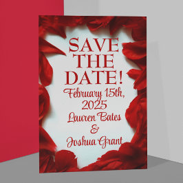 Cartão Postal Casamento de pétalas vermelhas glamourosas Salva-a