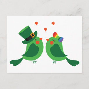 Cartão Postal Casamento de Pombinhos de Amor