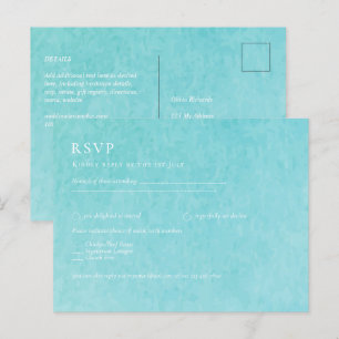 Cartão Postal Casamento de Praia BLIZZARD BLUE Watercolor