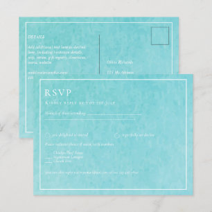 Cartão Postal Casamento de Praia BLIZZARD BLUE Watercolor