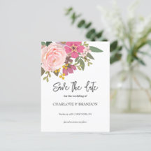 Casamento de primavera Floral Rosa Salva a Data