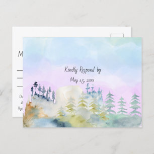 Cartão Postal Casamento De Resort Em Lago Nas Montanhas