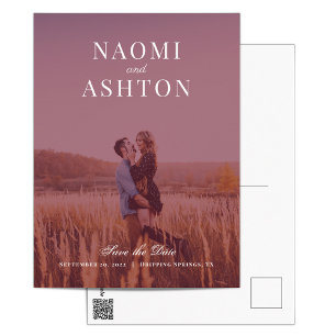 Cartão Postal Casamento de Sobreposição Bruto Salvar a Data