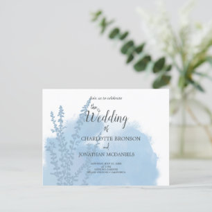 Cartão Postal Casamento de Wash com Cor de Água Azul Celestial