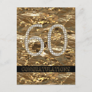 Cartão Postal Casamento Diamond 60 anos Dourado