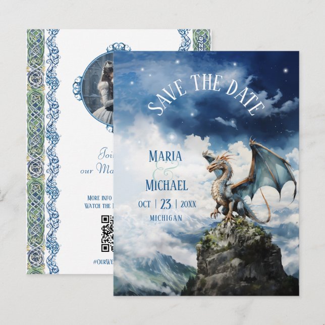 Cartão Postal Casamento do Dragão de Orçamento Salve o Cartão-Po (Frente/Verso)