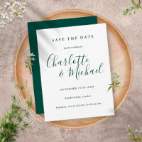 Casamento do Script Verde Esmeralda Salvar a Data