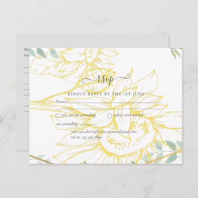 Cartão Postal Casamento Dourado de Sage, Greenery Sage (Frente/Verso)