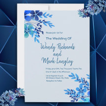 Casamento Dusty Blue Floral Watercolor