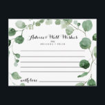Cartão Postal Casamento Elegante e Minimalista de Eucalipto Verd<br><div class="desc">Este elegante cartão de conselho de casamento verde e eucalipto é perfeito para um casamento moderno. A design apresenta galhos e folhas botânicas elegantes e desenhadas a aquarela e desenhadas à mão. Estas cartas são perfeitas para um casamento, chá de panela, chá de fraldas, festa de formatura e muito mais....</div>