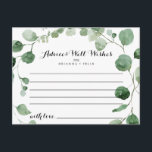 Cartão Postal Casamento Elegante e Minimalista de Eucalipto Verd<br><div class="desc">Este elegante cartão de conselho de casamento verde e eucalipto é perfeito para um casamento moderno. A design apresenta galhos e folhas botânicas elegantes e desenhadas a aquarela e desenhadas à mão. Estas cartas são perfeitas para um casamento, chá de panela, chá de fraldas, festa de formatura e muito mais....</div>