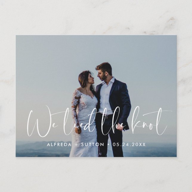 Cartão Postal Casamento elegante e moderno Nós amarramos a foto  (Frente)