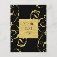 Casamento Elegante Floral em Preto e Dourado Falso