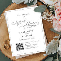 Casamento Elegante Minimalista Salve o código QR d