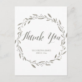Cartão Postal Casamento Elegante Obrigado Cartões-postais Fora D