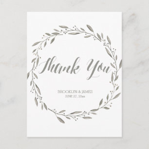 Cartão Postal Casamento Elegante Obrigado Cartões-postais Fora D