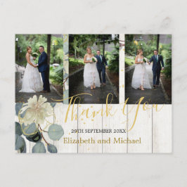 Cartão Postal Casamento Elegante Rustic Eucalyptus Leaf Muito Ob