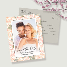Cartão Postal Casamento Elegante Salve a Foto da Data
