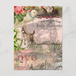 Cartão Postal Casamento Elegante Vintage Antigo Casamento Antigo