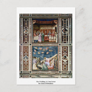 Cartão Postal Casamento Em Cana Inferior Por Giotto Di Bondone