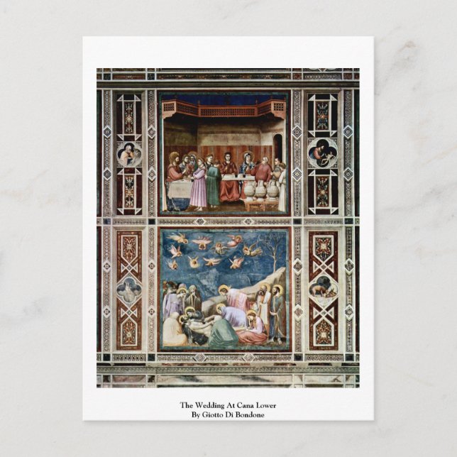 Cartão Postal Casamento Em Cana Inferior Por Giotto Di Bondone (Frente)