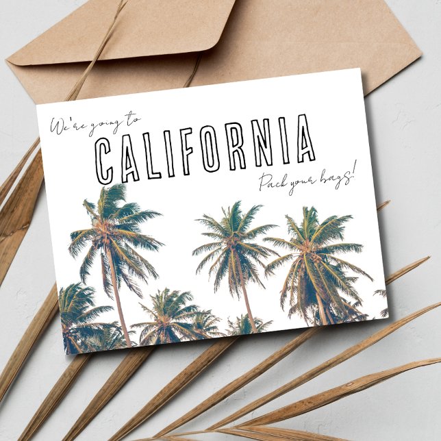 Cartão Postal Casamento em Destino na Califórnia - Salve a Data (California Destination Wedding Save the Date Postcard)