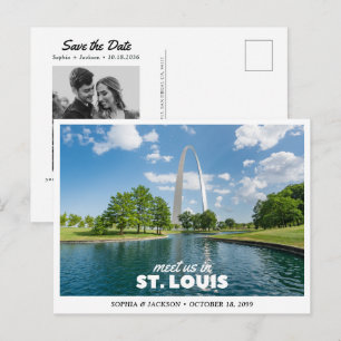 Cartão Postal Casamento em St. Louis Save the Date Viagem Retro