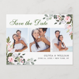 Cartão Postal Casamento Eucalyptus 3 FOTO Elegante Salvar a Data