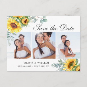 Cartão Postal Casamento Eucalyptus 3 FOTO Elegante Salvar a Data