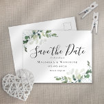 Cartão Postal Casamento Eucalyptus Watercolor Salvar A Data<br><div class="desc">Parabéns no seu próximo casamento! Estamos tão animados por vocês dois. Sabemos como é duro planejar um casamento. É por isso que projetamos esses Cartões salve a data. Você pode enviá-los agora e relaxar por alguns meses sabendo que todos estarão prontos quando for hora de começar a comprar presentes e...</div>