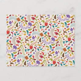 Cartão Postal Casamento Exótico de Jardins de Flores Selvagens d