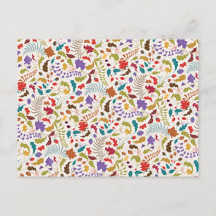 Cartão Postal Casamento Exótico de Jardins de Flores Selvagens d