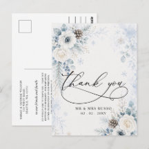 Casamento Floral de Inverno Azul Empoeirado Modern