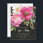 Cartão Postal Casamento Floral de Peony Floral, Cor Rosa e Branc<br><div class="desc">Design de Casamento Floral de Peony Floral,  Cor Rosa e Branca</div>