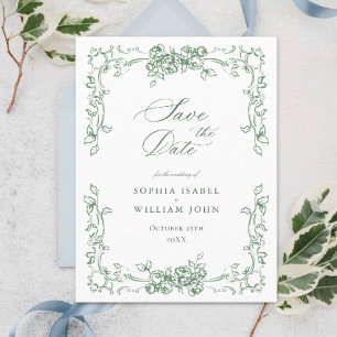 Cartão Postal Casamento Floral do Ornamentado Renascentista Salv