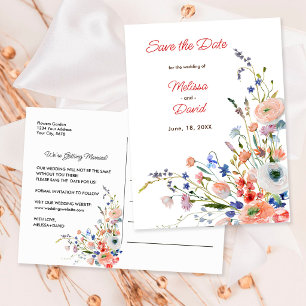 Cartão Postal Casamento Floral Elegante
