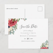 Casamento Floral Eucalyptus Greenery, Marinho Verm