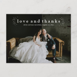 Cartão Postal Casamento Foto Amor e Agradecimento Tipo Mínimo