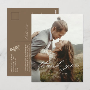 Cartão Postal Casamento Foto Botânico Vintage Marfim
