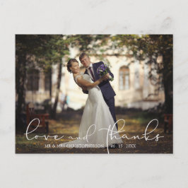 Cartão Postal Casamento Fotográfico com Dois Obrigados